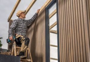 sturdy outdoor shed in Lethbridge Alberta with pitched roof and reinforced walls
