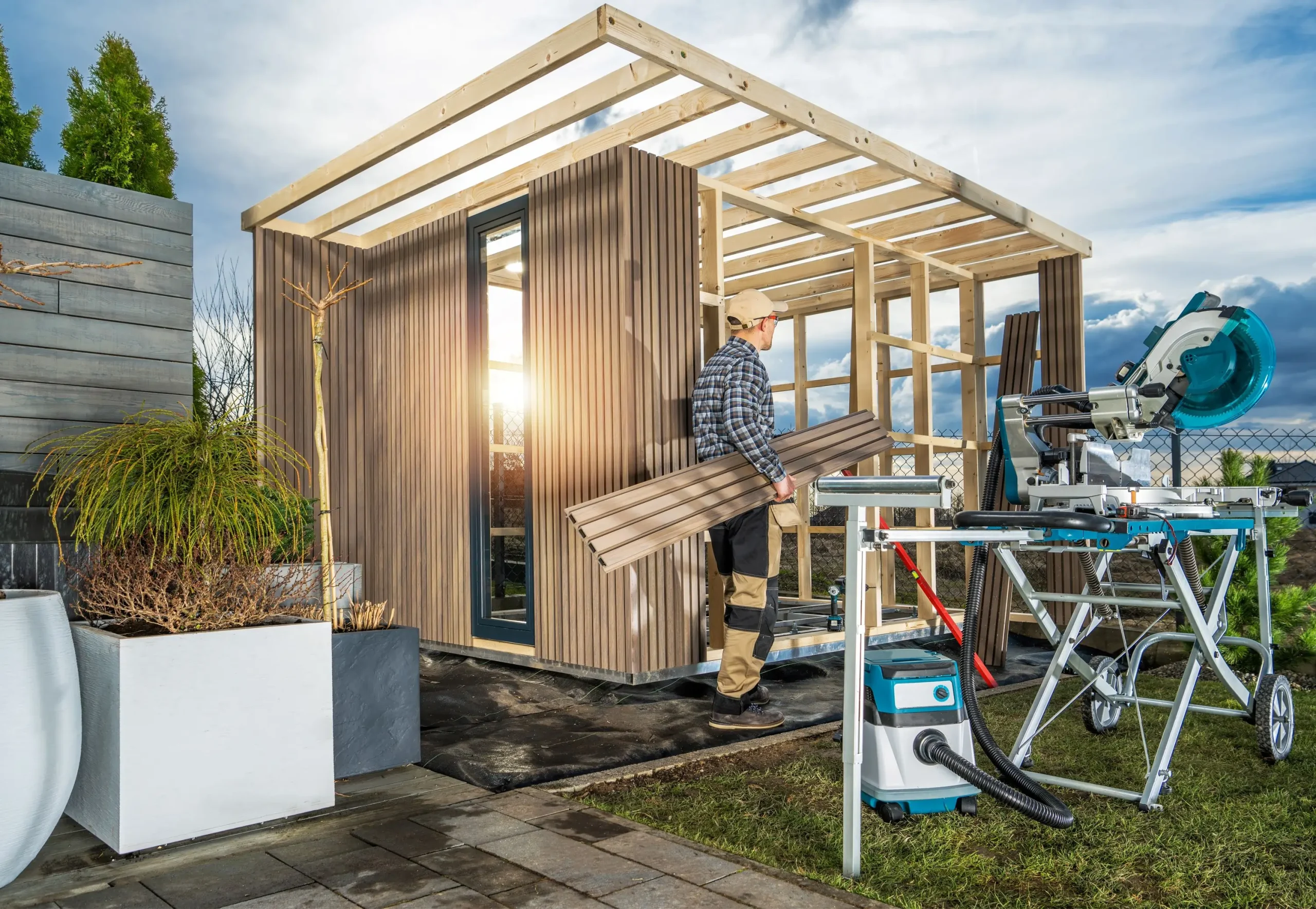 modern backyard shed that increases home value