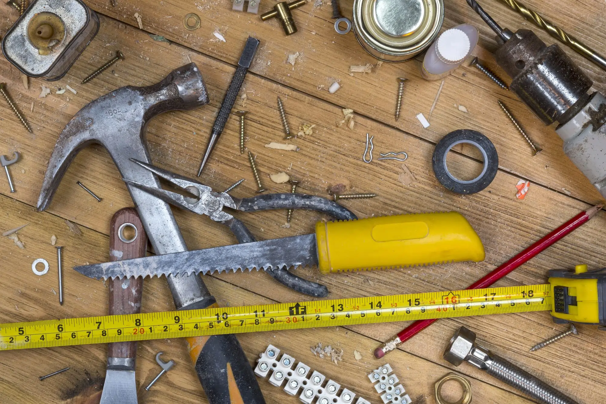 interior of a workshop shed with organized tool layout workbench and storage zones